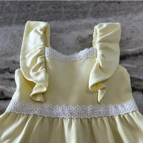 Janie and Jack Yellow Flutter Strap Dress 2T, Eyelet Lace, Spring/Summer - Picture 2 of 7